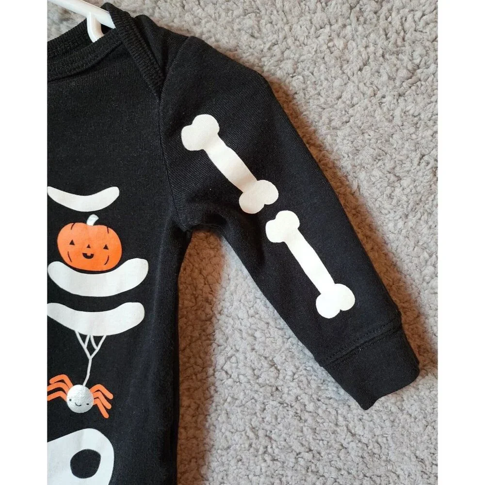 Carter's Baby Halloween‎ Black Skeleton Bones One Piece Costume Baby Size 6M